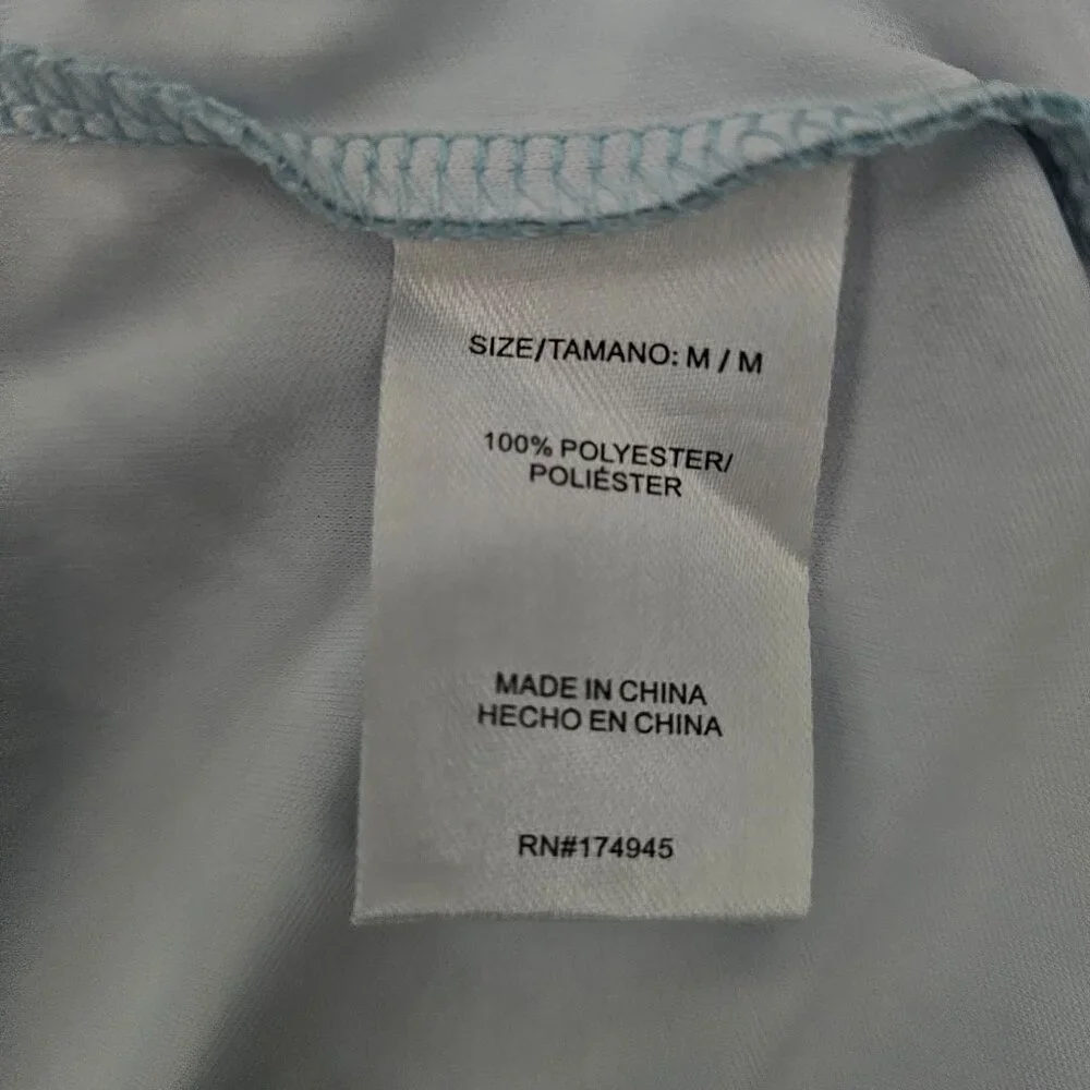 Reel Life Men's Teal Water Print Pattern Long Sleeve Pullover Shirt‎ Size M/M - Picture 9 of 12